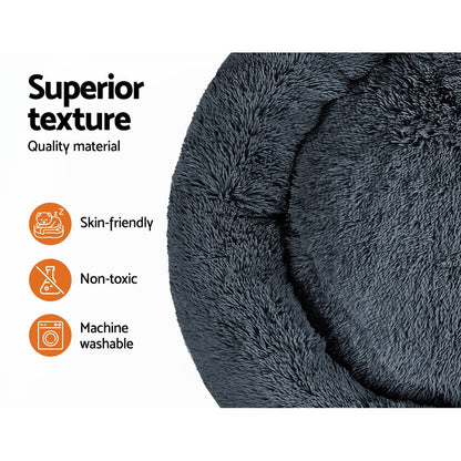 i.Pet Pet Bed Dog Cat 110cm Calming Extra Large Soft Plush Dark Grey - view 4