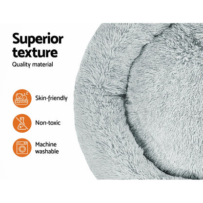 i.Pet Pet Bed Dog Cat 110cm Calming Extra Large Soft Plush Light Grey - view 4