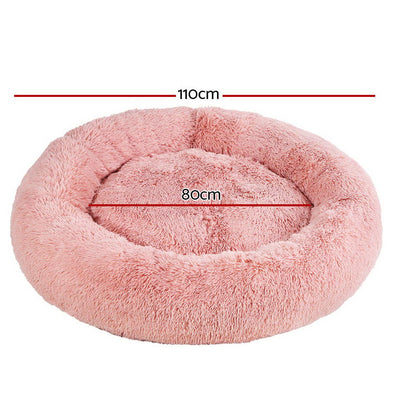 i.Pet Pet Bed Dog Cat 110cm Calming Extra Large Soft Plush Pink - view 2