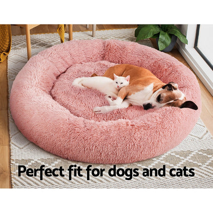 i.Pet Pet Bed Dog Cat 110cm Calming Extra Large Soft Plush Pink - view 7