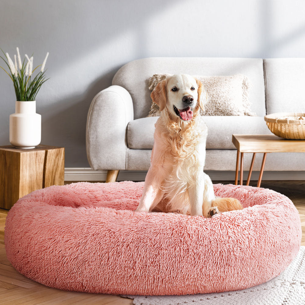 i.Pet Pet Bed Dog Cat 110cm Calming Extra Large Soft Plush Pink - view 8