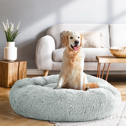 i.Pet Pet Bed Dog Cat 90cm Large Calming Soft Plush Light Grey - view 7