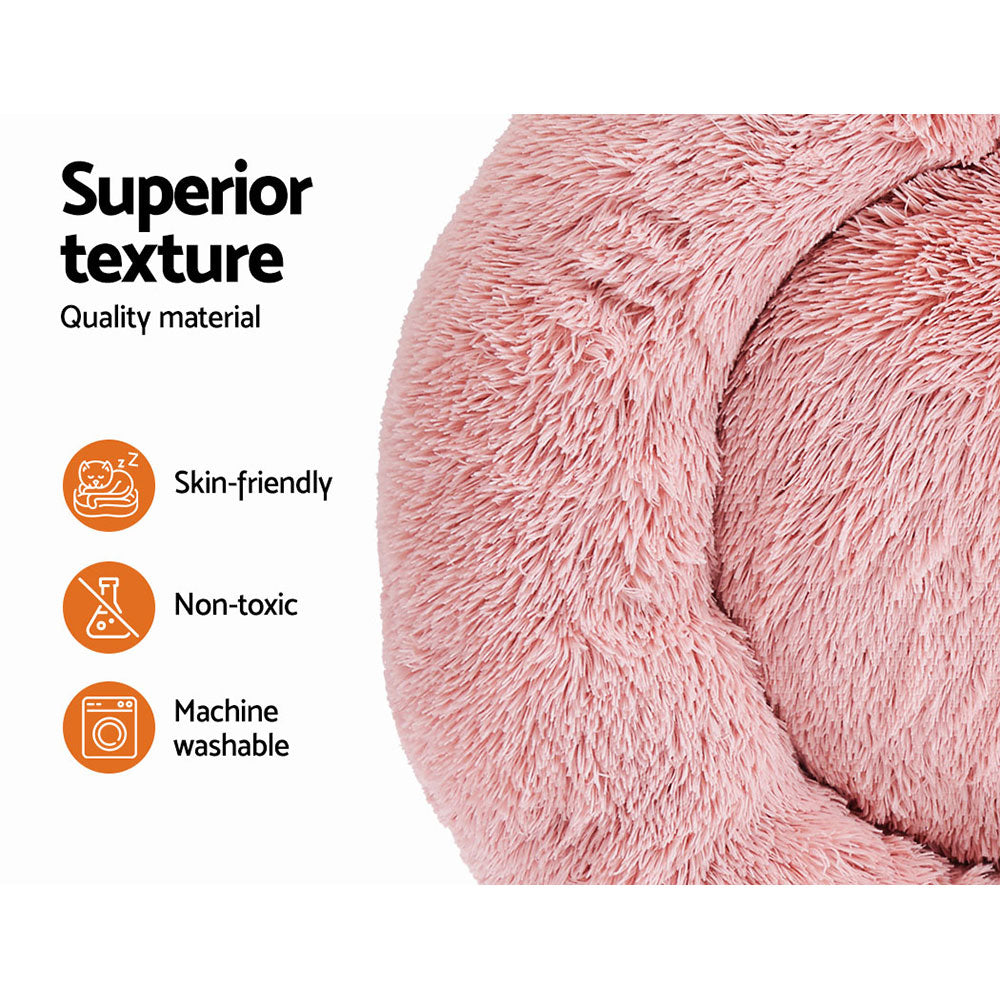 i.Pet Pet Bed Dog Cat 90cm Large Calming Soft Plush Pink - view 4