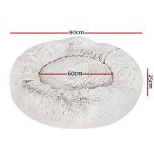 i.Pet Pet Bed Dog Cat 90cm Large Calming Soft Plush White Brown - view 2