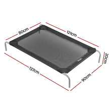 i.Pet Pet Dog Bed Elevated Trampoline Durable Raised Heavy Duty Large Dogs 90x137cm Black - view 2