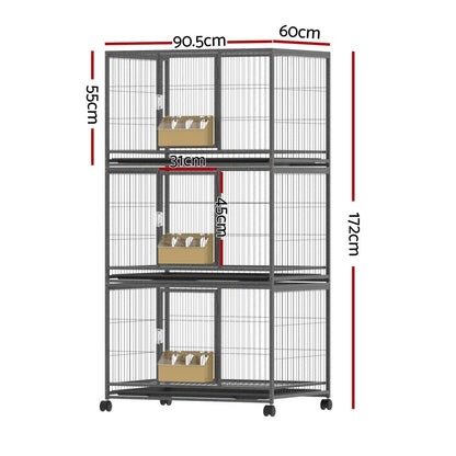 i.Pet Bird Cage Large Bird Cages Aviary Budgie Perch Cage Parrot Pet Stand Wheels - view 2