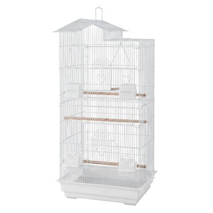 i.Pet 100cm Bird Cage Aviary Parrot Budgie White - view 2