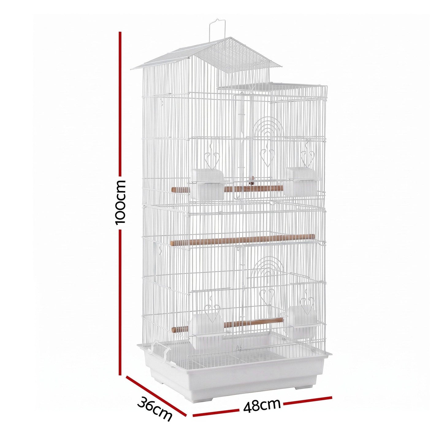 i.Pet 100cm Bird Cage Aviary Parrot Budgie White - view 3