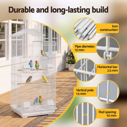 i.Pet 100cm Bird Cage Aviary Parrot Budgie White - view 6