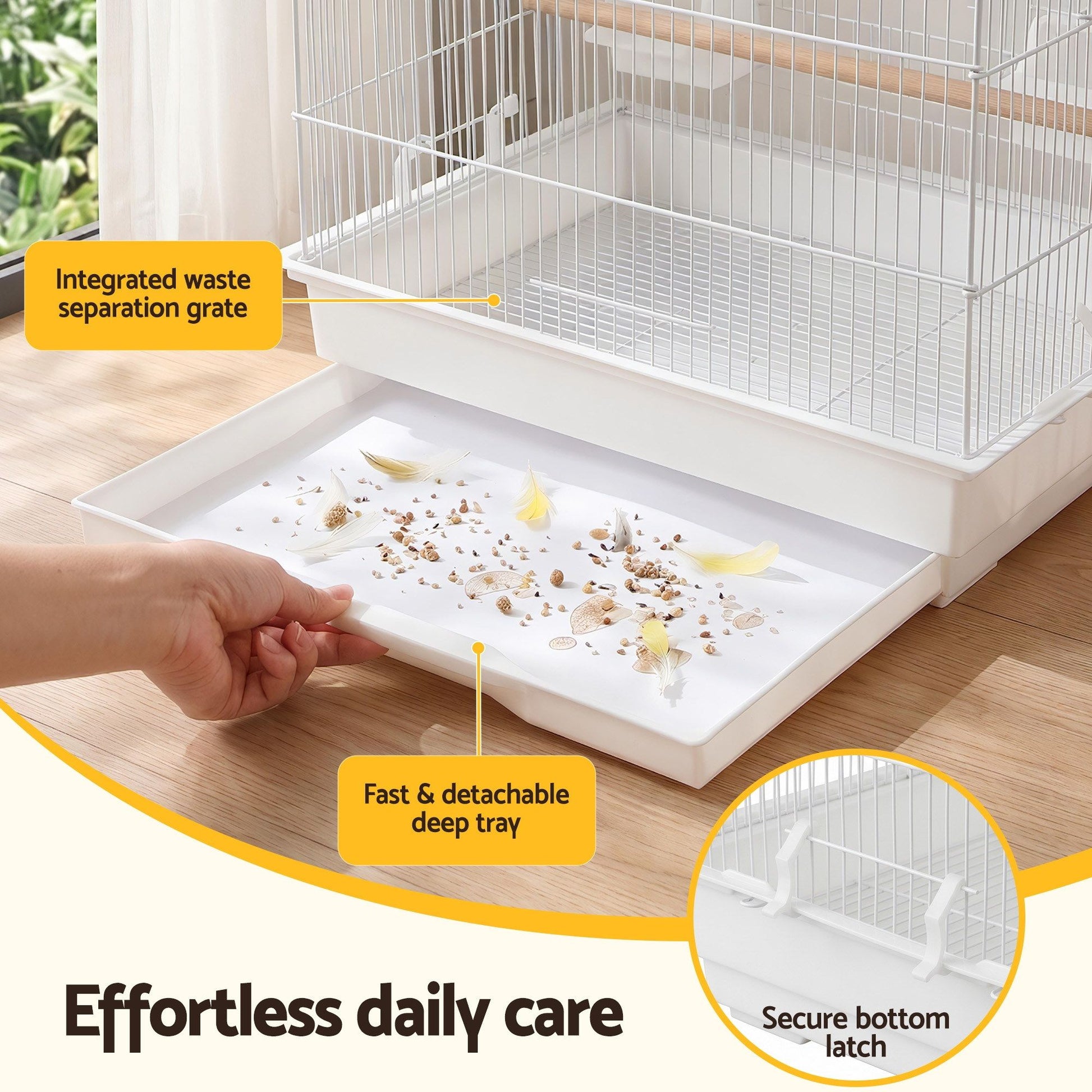 i.Pet 100cm Bird Cage Aviary Parrot Budgie White - view 8