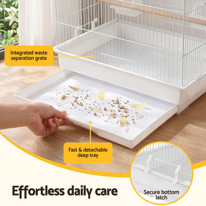 i.Pet 100cm Bird Cage Aviary Parrot Budgie White - view 8