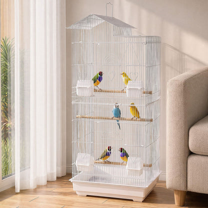 i.Pet 100cm Bird Cage Aviary Parrot Budgie White - view 9