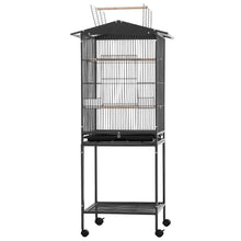 i.Pet 136cm Bird Cage Aviary Open Top Parrot Budgie Stand Wheels Black - view 2