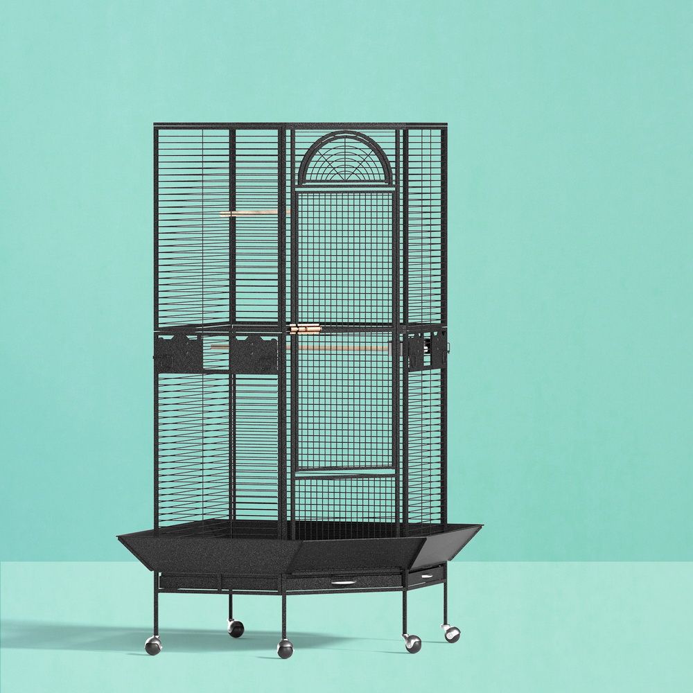 i.Pet Bird Cage Large Jumbo Aviary Budgie Perch Cage Parrot Stand Wheels Corner - view 7