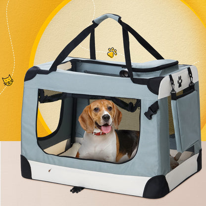 i.Pet Pet Carrier Soft Crate Dog Cat Travel 90x61CM Portable Foldable Car 2XL - view 8