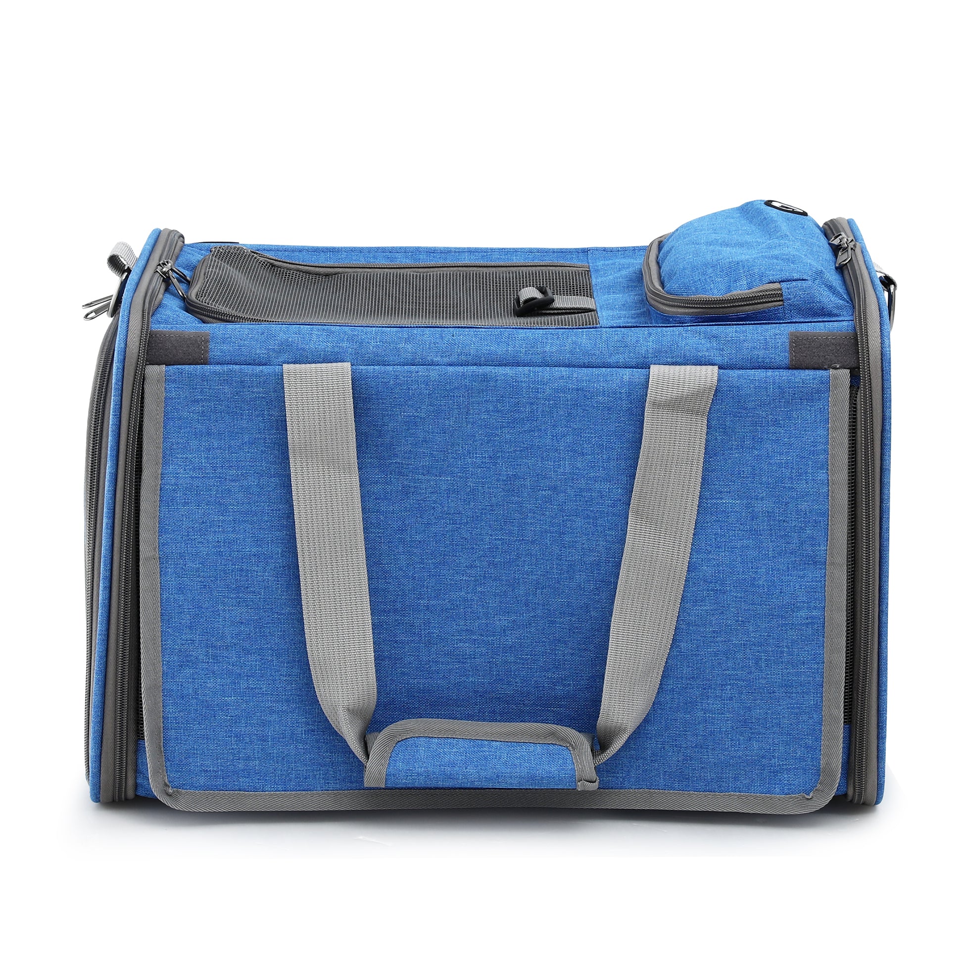 i.Pet Pet Carrier Bag Foldable Dog Cat Durable Crate Travel Cage Portable Car Kennel Blue - view 3