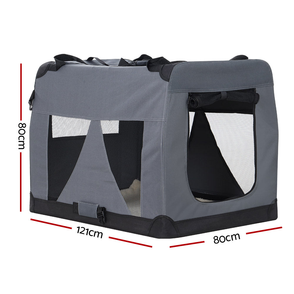 i.Pet Pet Carrier Soft Crate Dog Cat Travel 121x80CM Portable Foldable Car 4XL - view 2