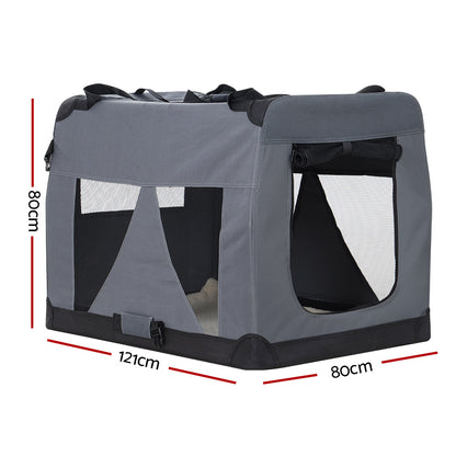 i.Pet Pet Carrier Soft Crate Dog Cat Travel 121x80CM Portable Foldable Car 4XL - view 2