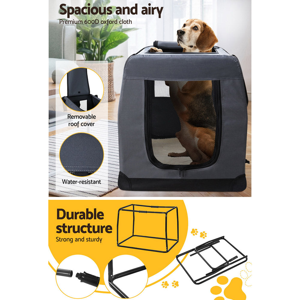 i.Pet Pet Carrier Soft Crate Dog Cat Travel 121x80CM Portable Foldable Car 4XL - view 5