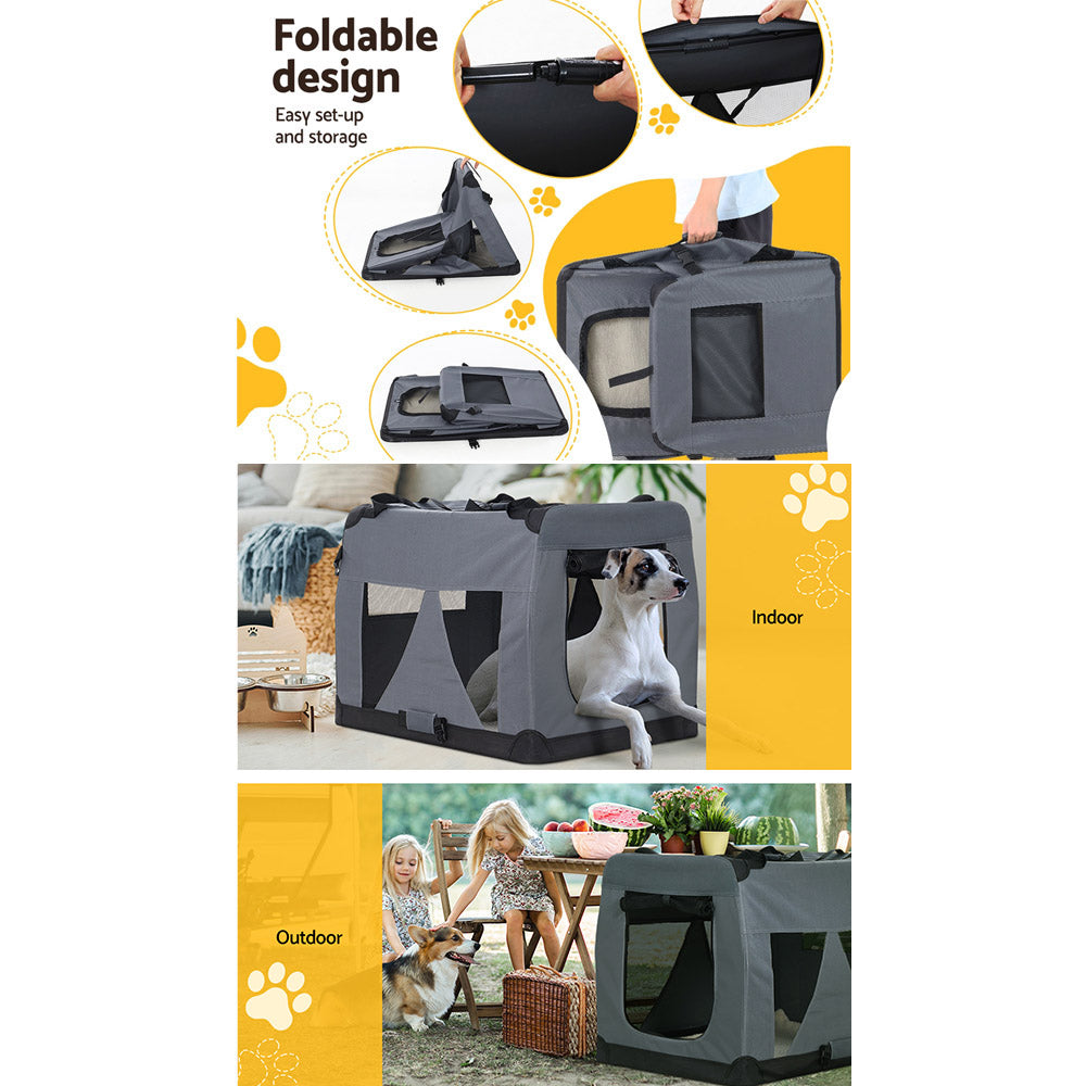 i.Pet Pet Carrier Soft Crate Dog Cat Travel 121x80CM Portable Foldable Car 4XL - view 7