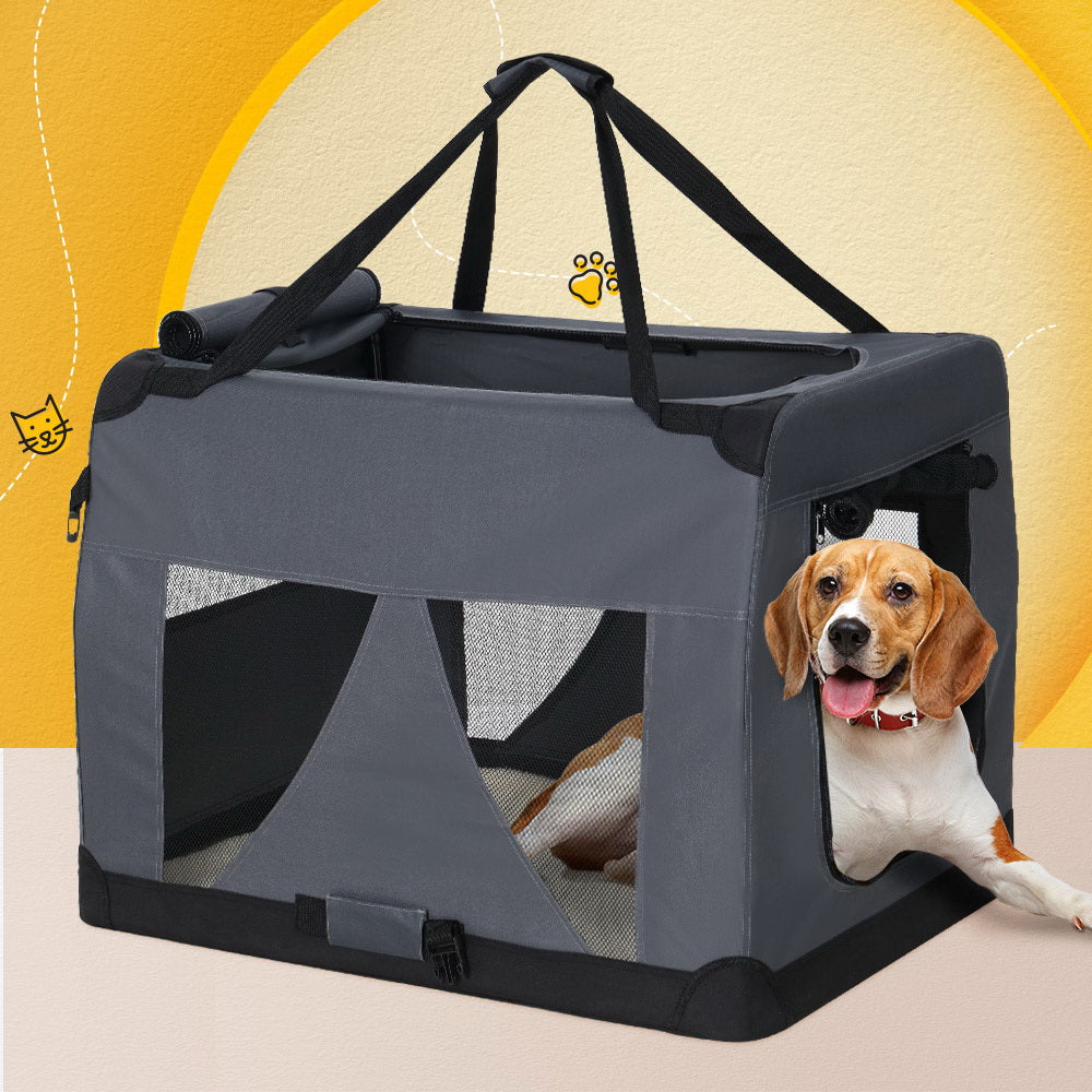 i.Pet Pet Carrier Soft Crate Dog Cat Travel 121x80CM Portable Foldable Car 4XL - view 8