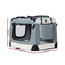 i.Pet Pet Carrier Soft Crate Dog Cat Travel 70x52CM Portable Foldable Car Large - view 2