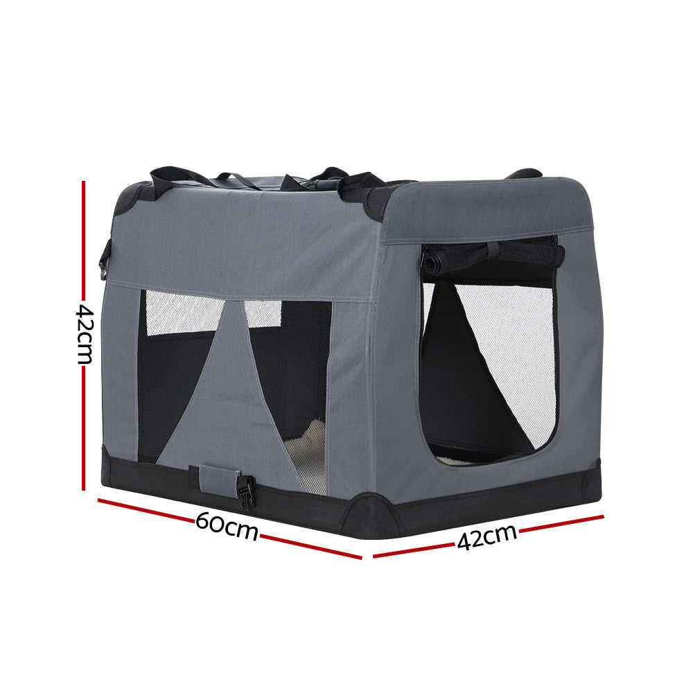 i.Pet Pet Carrier Soft Crate Dog Cat Travel 60x42CM Portable Foldable Car M - view 2