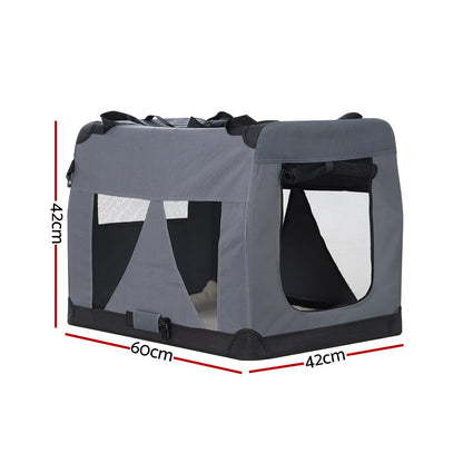 i.Pet Pet Carrier Soft Crate Dog Cat Travel 60x42CM Portable Foldable Car M - view 2