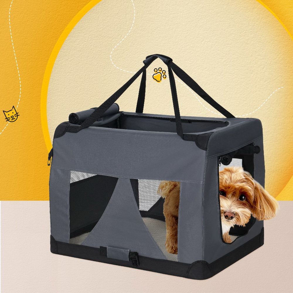 i.Pet Pet Carrier Soft Crate Dog Cat Travel 60x42CM Portable Foldable Car M - view 8