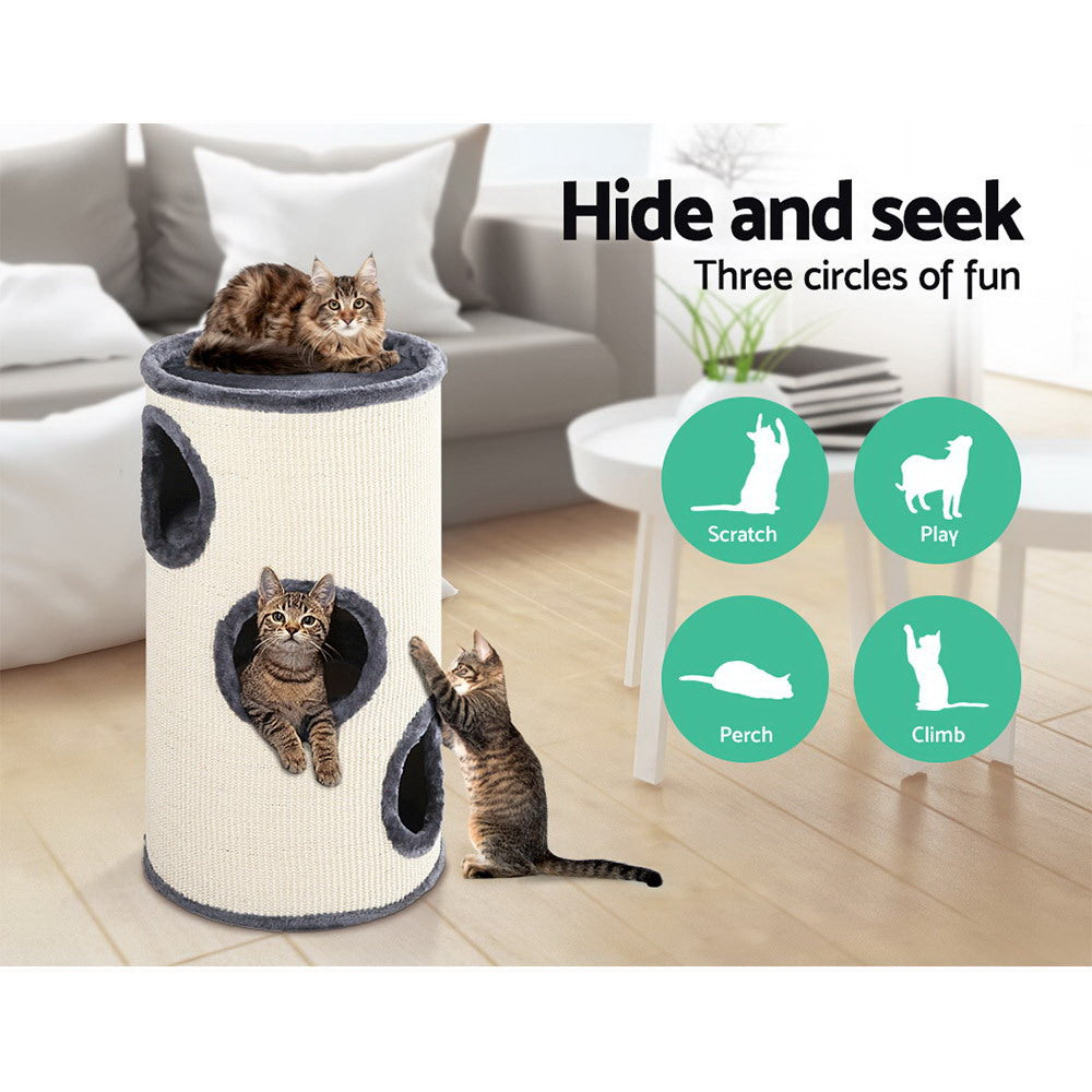 i.Pet Cat Tree 70cm Scratching Post Tower Scratcher Trees Wood Condo House Toys - view 3