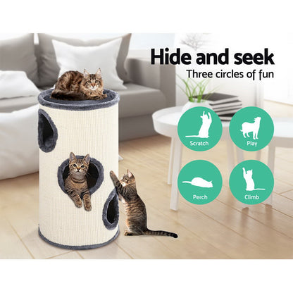 i.Pet Cat Tree 70cm Scratching Post Tower Scratcher Trees Wood Condo House Toys - view 3
