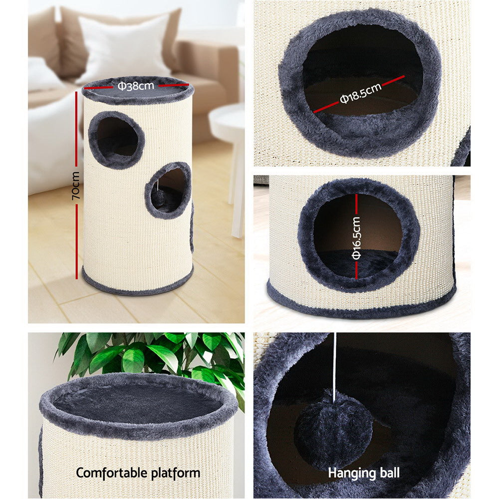 i.Pet Cat Tree 70cm Scratching Post Tower Scratcher Trees Wood Condo House Toys - view 5