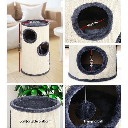 i.Pet Cat Tree 70cm Scratching Post Tower Scratcher Trees Wood Condo House Toys - view 5