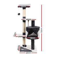i.Pet Cat Tree 112cm Tower Scratching Post Scratcher Wood Condo House Furniture - view 2