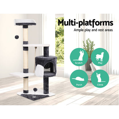 i.Pet Cat Tree 112cm Tower Scratching Post Scratcher Wood Condo House Furniture - view 3