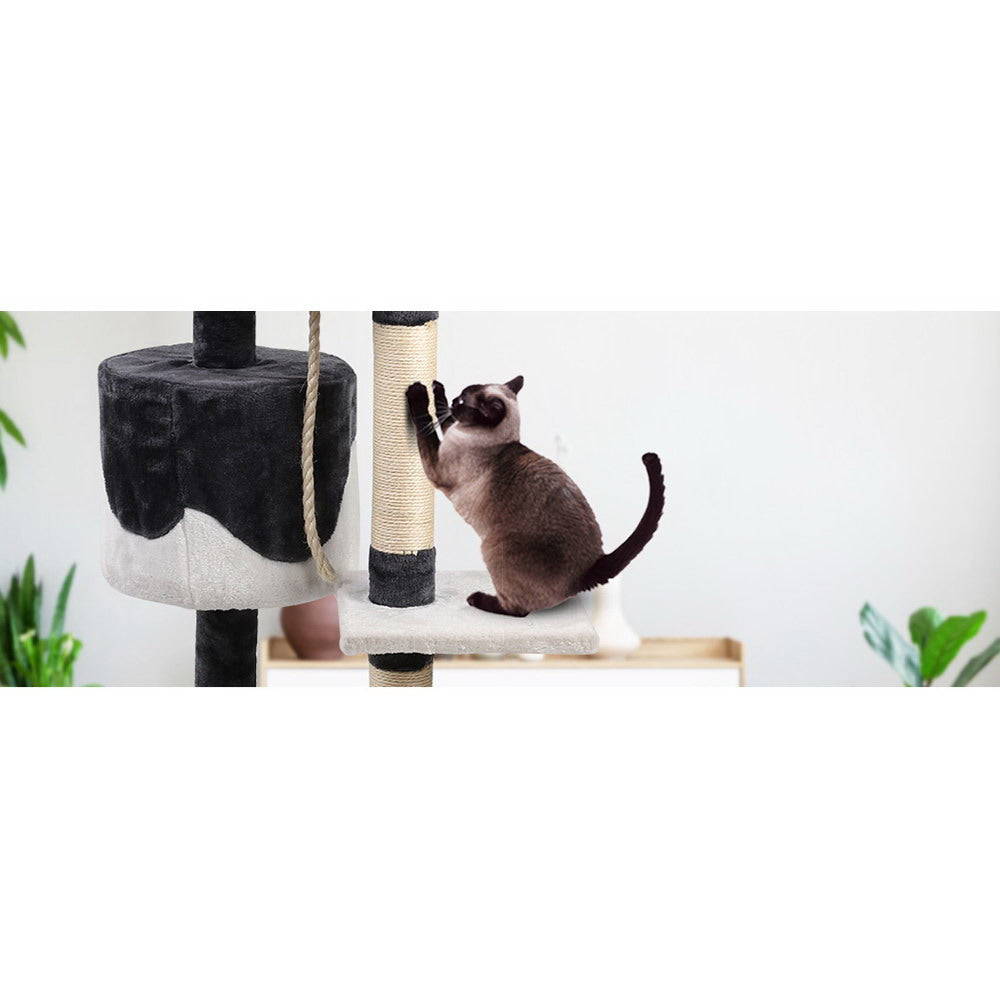 i.Pet Cat Tree 112cm Tower Scratching Post Scratcher Wood Condo House Furniture - view 6