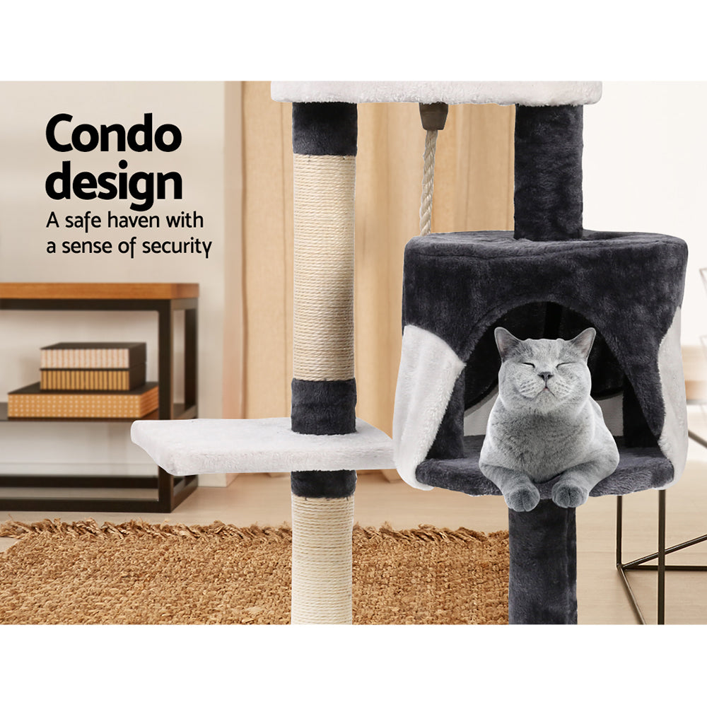 i.Pet Cat Tree 112cm Tower Scratching Post Scratcher Wood Condo House Furniture - view 7