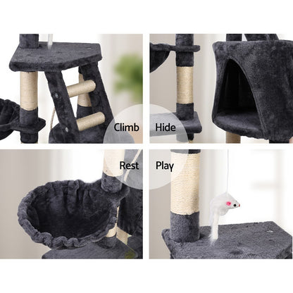 i.Pet Cat Tree 120cm Tower Scratching Post Scratcher Wood Condo House Bed Toys - view 5