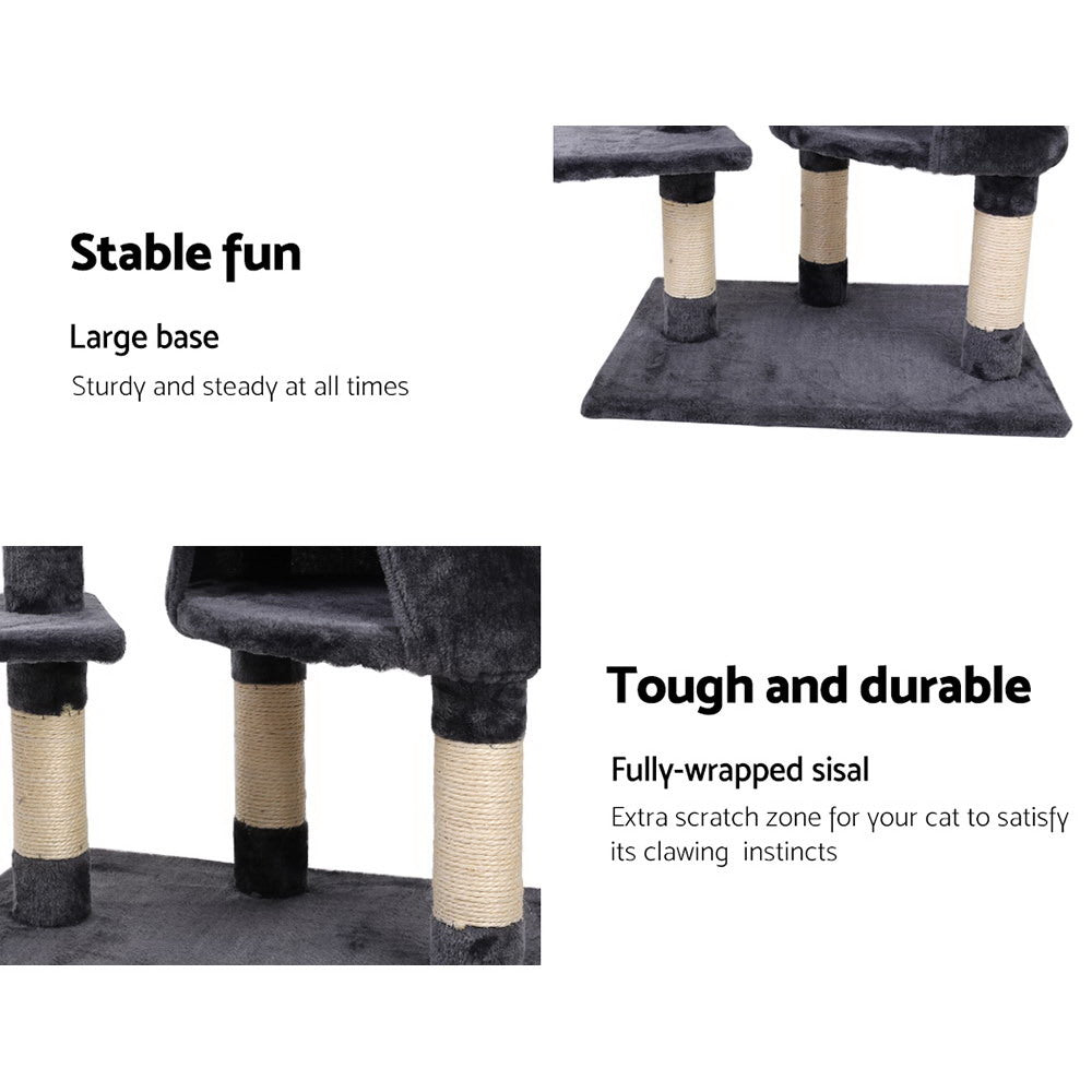 i.Pet Cat Tree 120cm Tower Scratching Post Scratcher Wood Condo House Bed Toys - view 6