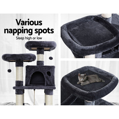 i.Pet Cat Tree 145cm Tower Scratching Post Scratcher Wood Condo House Large Bed - view 5