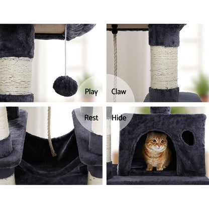 i.Pet Cat Tree 145cm Tower Scratching Post Scratcher Wood Condo House Large Bed - view 6