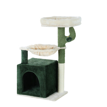 i.Pet Cat Tree 78cm Scratching Post Tower Scratcher Wood Condo House Bed Toys Green - view 7