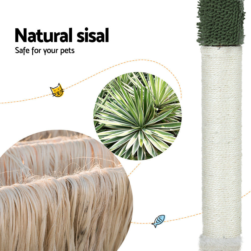 i.Pet Cat Tree 78cm Scratching Post Tower Scratcher Wood Condo House Bed Toys Green - view 5