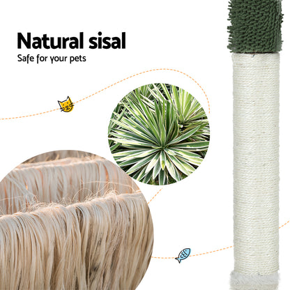 i.Pet Cat Tree 78cm Scratching Post Tower Scratcher Wood Condo House Bed Toys Green - view 5