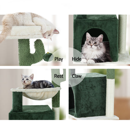 i.Pet Cat Tree 78cm Scratching Post Tower Scratcher Wood Condo House Bed Toys Green - view 6