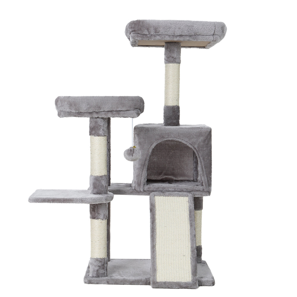 i.Pet Cat Tree 103cm Tower Scratching Post Scratcher Wood Condo House Trees Grey - view 7