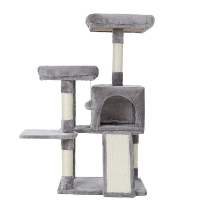 i.Pet Cat Tree 103cm Tower Scratching Post Scratcher Wood Condo House Trees Grey - view 7