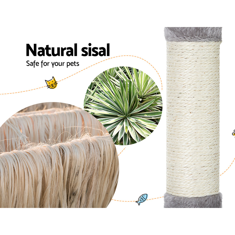 i.Pet Cat Tree 103cm Tower Scratching Post Scratcher Wood Condo House Trees Grey - view 5