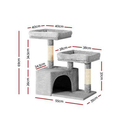 i.Pet Cat Tree 69cm Scratching Post Tower Scratcher Wood Condo House Bed Trees - view 2