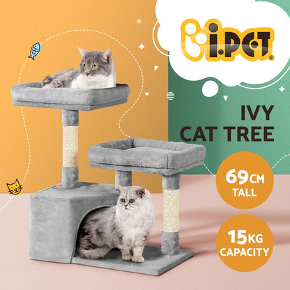 i.Pet Cat Tree 69cm Scratching Post Tower Scratcher Wood Condo House Bed Trees - view 3